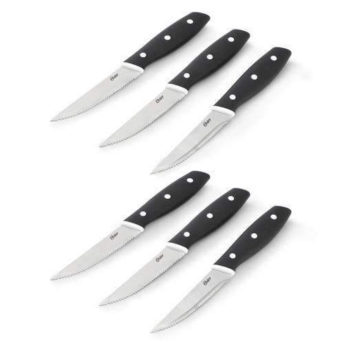 Oster Collister 15 Piece Stainless Steel Cutlery Set With Soft Grip Handles In Black