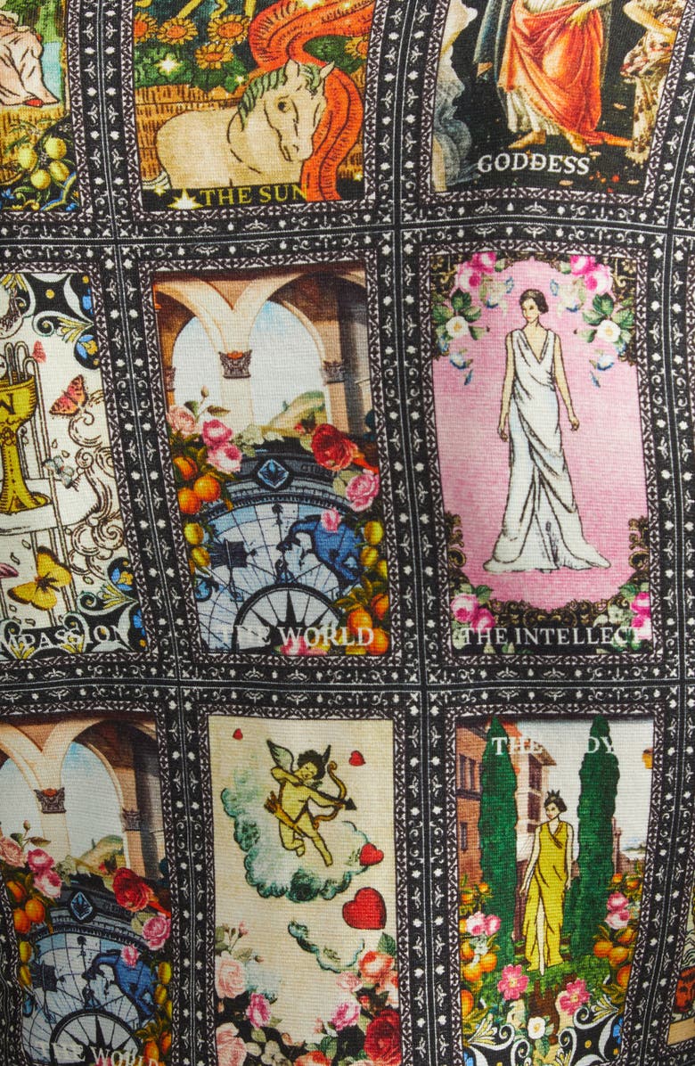 Alice + Olivia Delaina Enchanted Tarot Mock Neck Jersey Top, Alternate, color, Enchanted Tarot