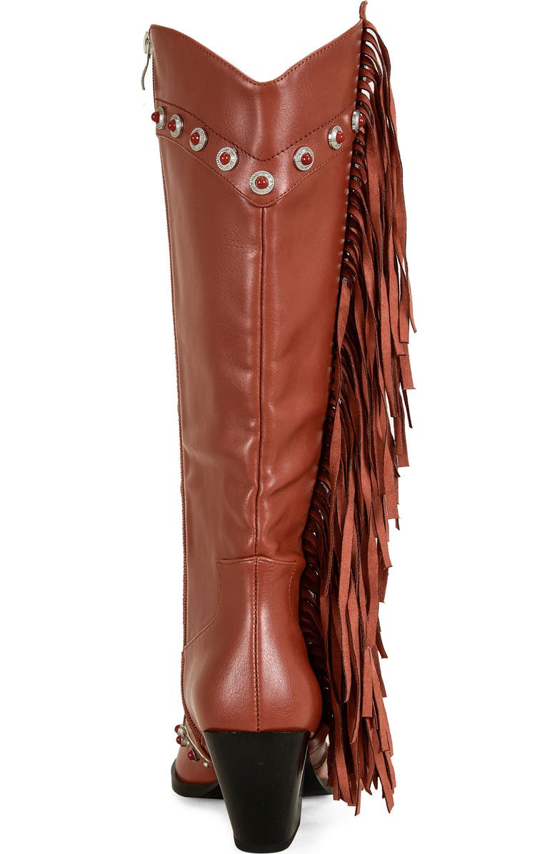 AZALEA WANG Pelagius Fringe Western Boot, Alternate, color, Red