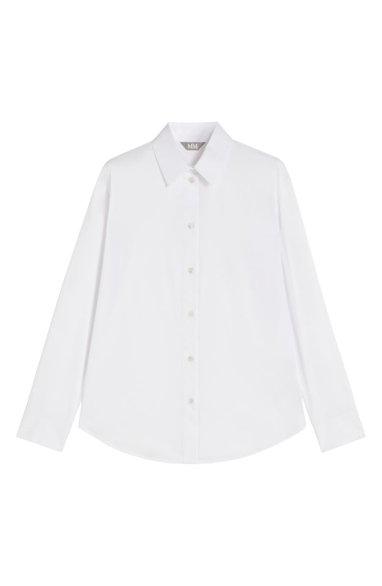 MM by Max Mara Dionea Cotton Button-Up Shirt, Alternate, color, Optical White