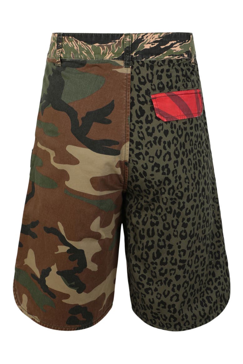 Mixed Print Cotton Shorts, Alternate, color, GREEN MULTI