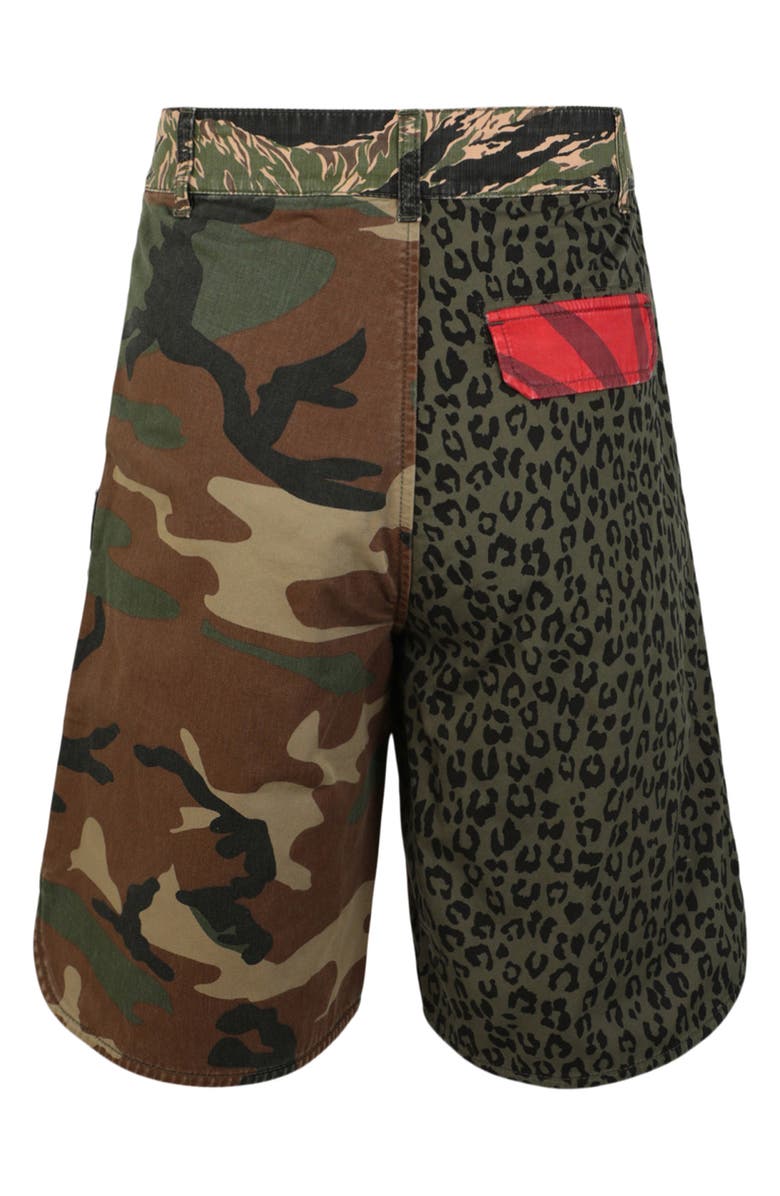 Palm Angels Mixed Print Cotton Shorts, Alternate, color,