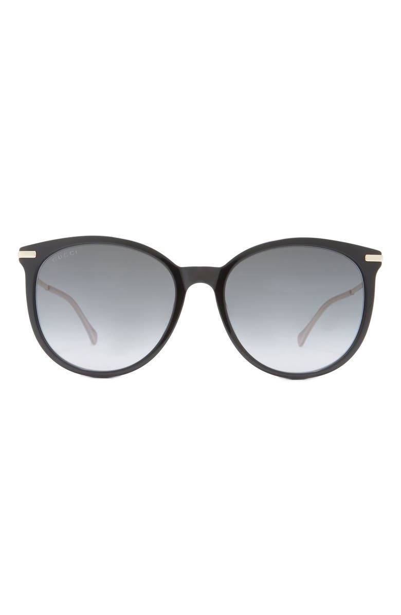 Gucci 56mm Cat Eye Sunglasses, Main, color, Black Gold Grey