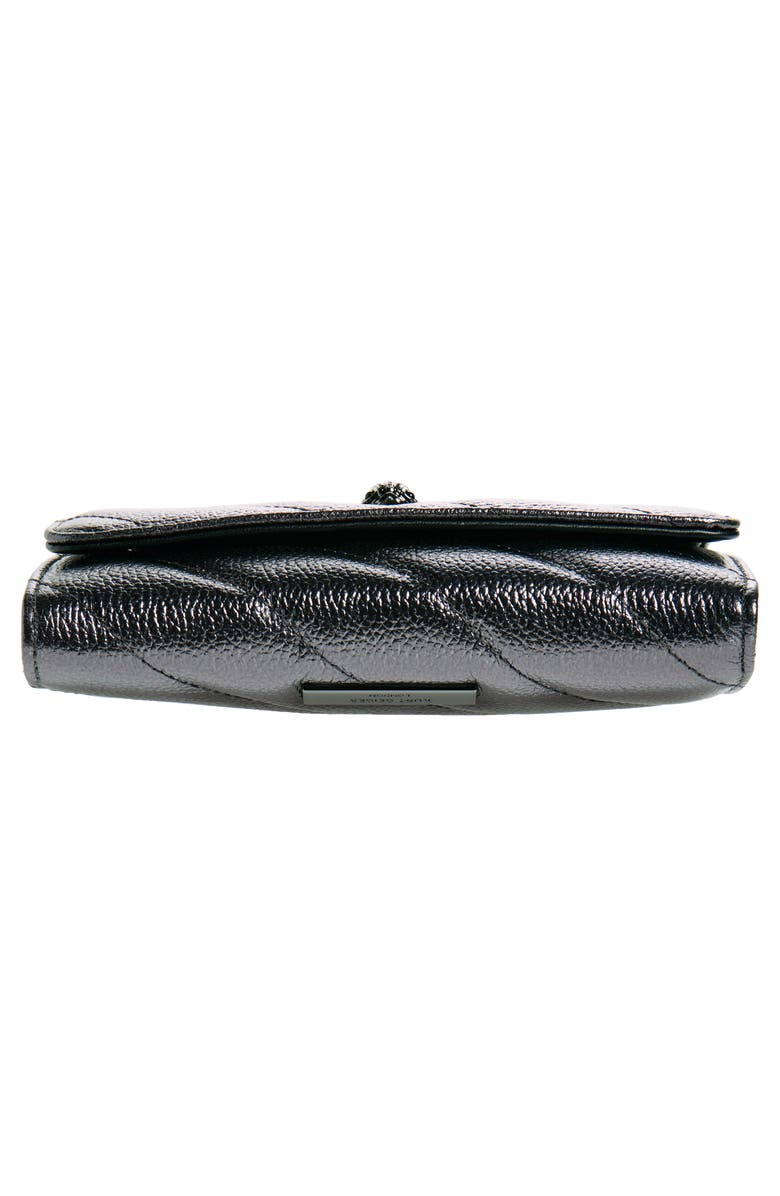 Kurt Geiger London Soho Leather Wallet on a Chain, Alternate, color, Silver