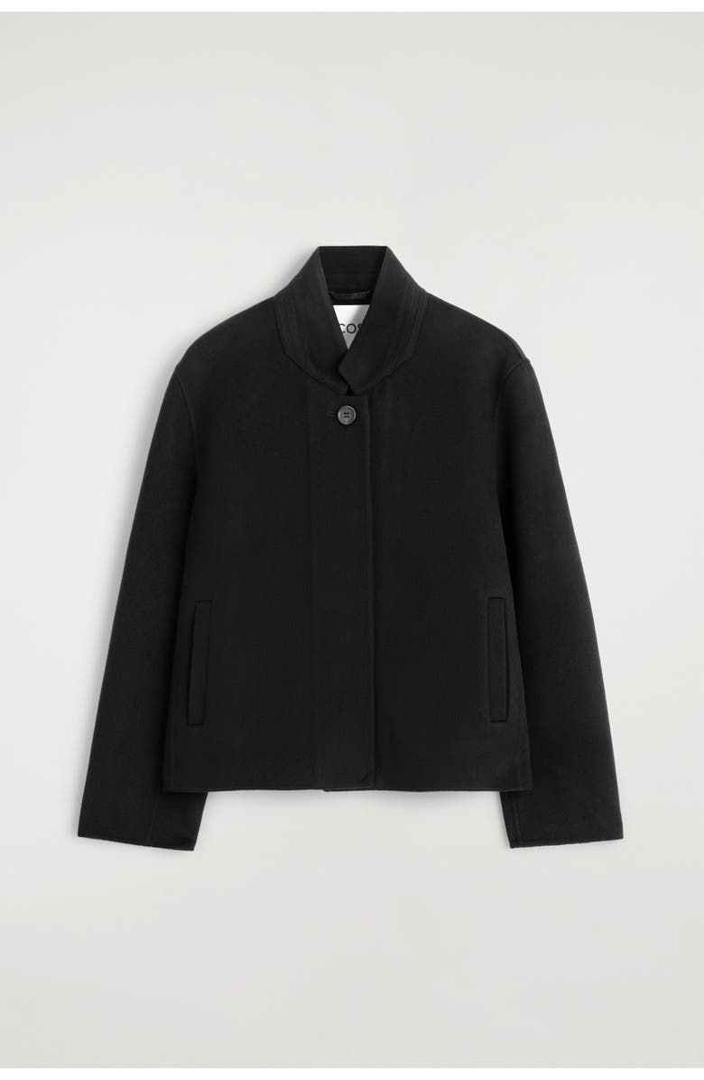 COS Structured Double-Faced Wool Jacket, Alternate, color, Black