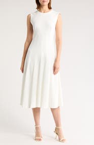 Calvin Klein Scuba Crepe Fit & Flare Dress