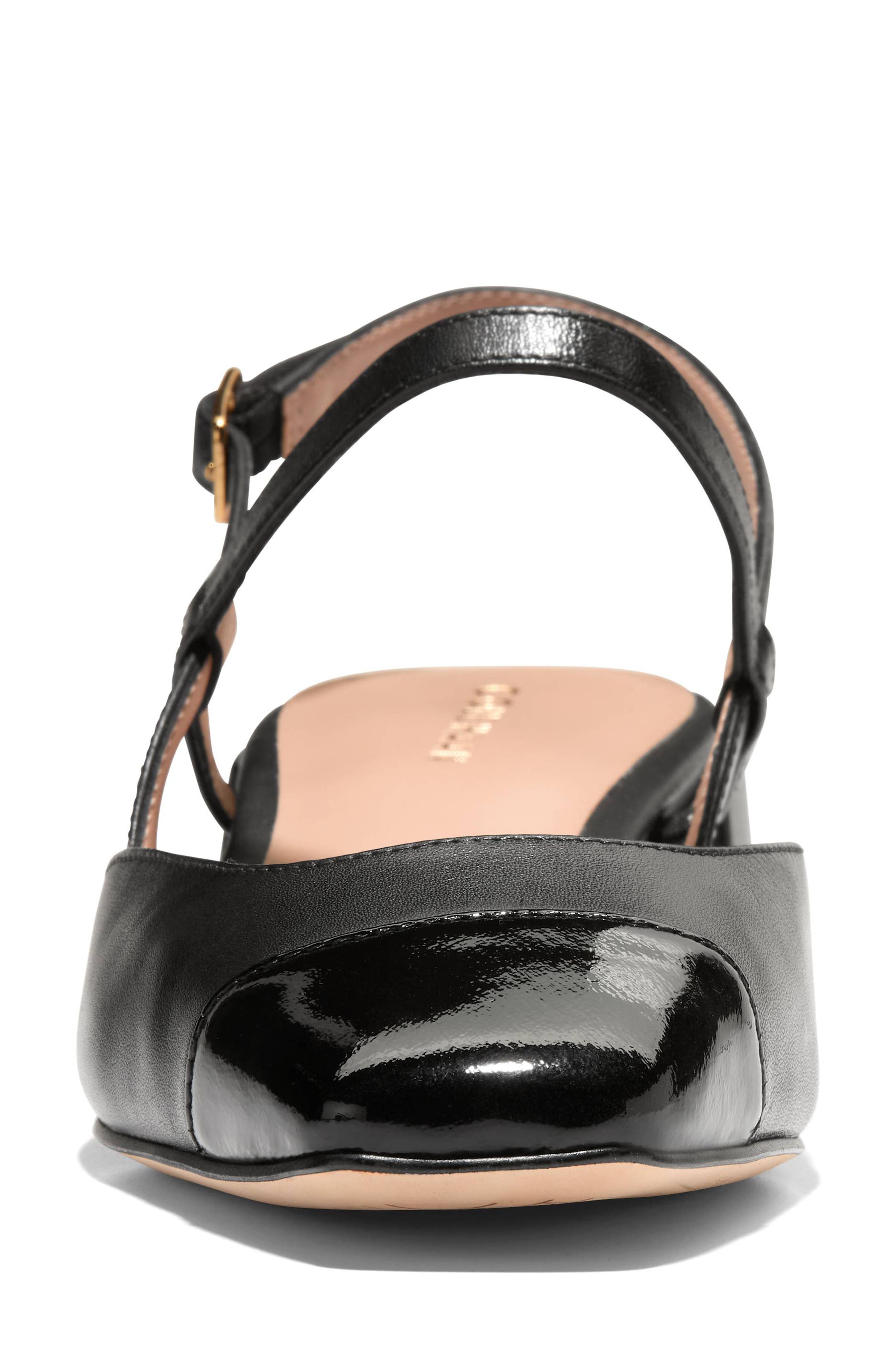 Cole Haan Pella Slingback Pump, Alternate, color, Black Leather/Black Patent