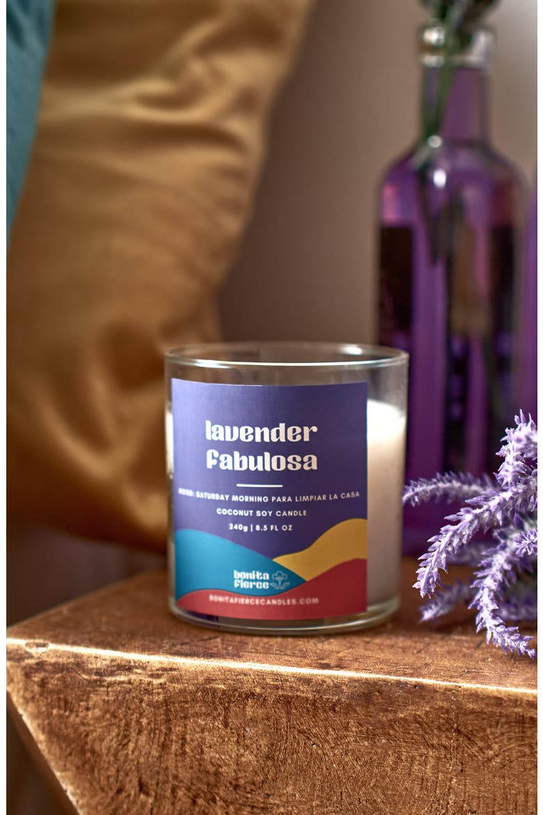 Lavender Fabulosa Candle, Alternate, color, WHITE/ PURPLE