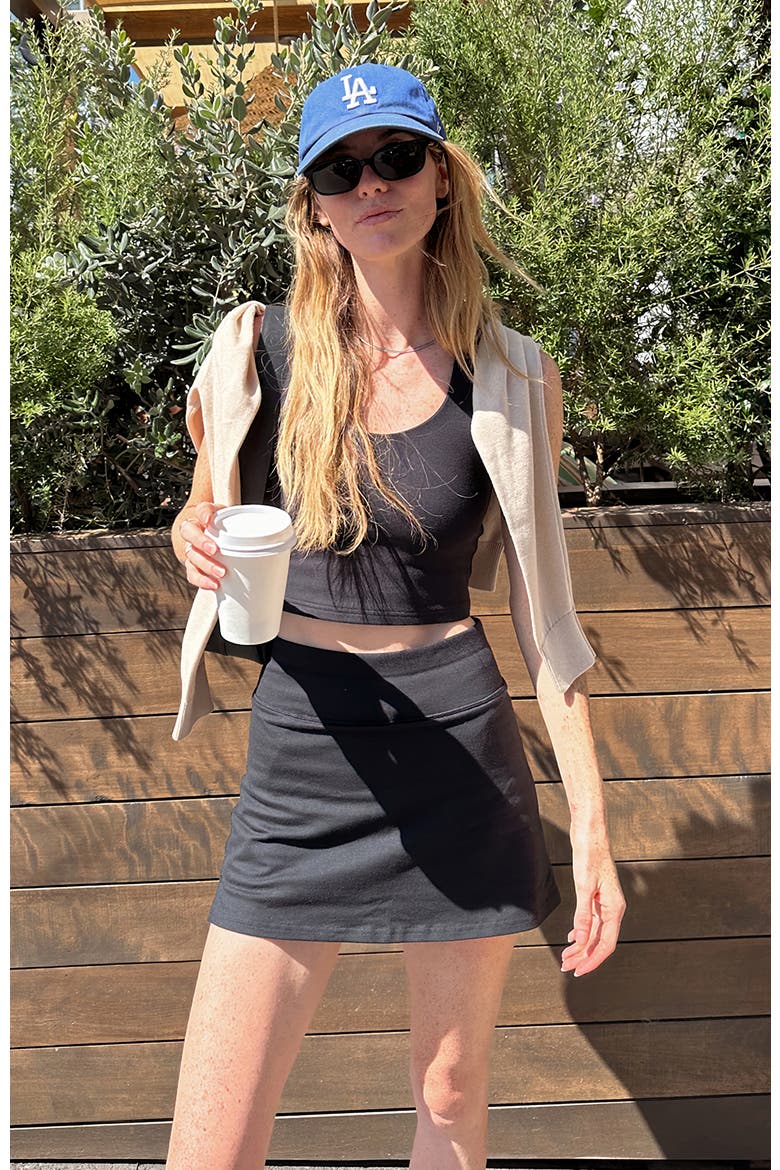 On the Go-To Crop Tank Made with Organic Cotton, Alternate, color, Black