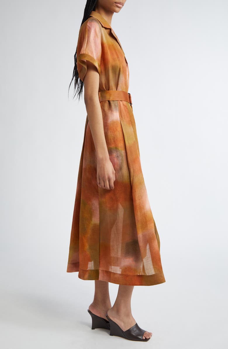 Lafayette 148 New York Pastel Print Belted Voile Shirtdress, Alternate, color, 