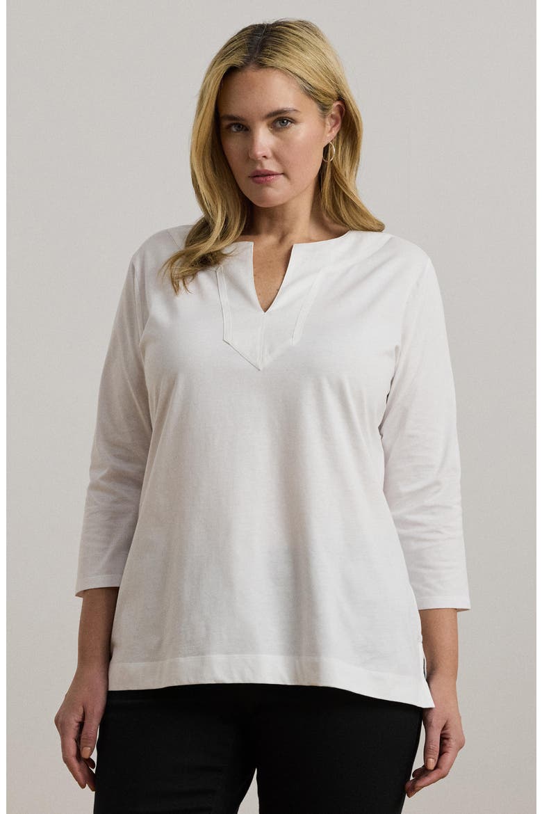 Split Neck Tunic, Alternate, color, WHITE