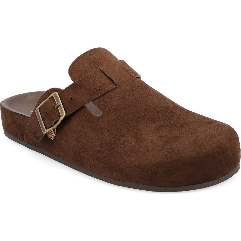 Mia Buckle Strap Mule In Brown