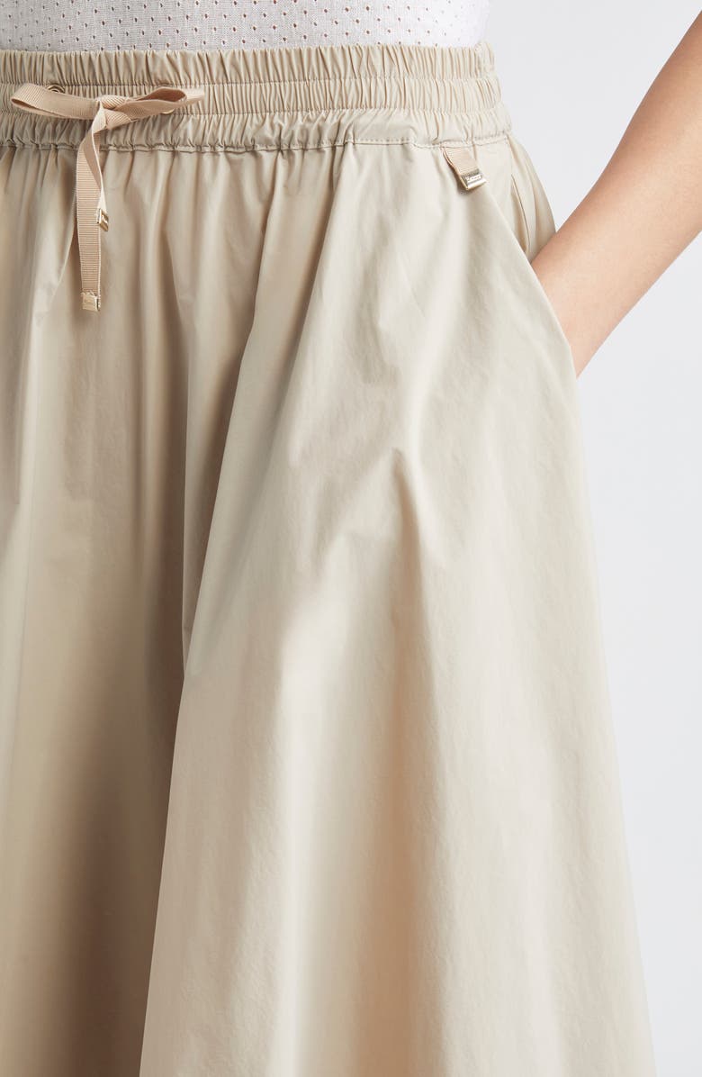 Herno Pleated Stretch Nylon Midi Skirt, Alternate, color, Champagne