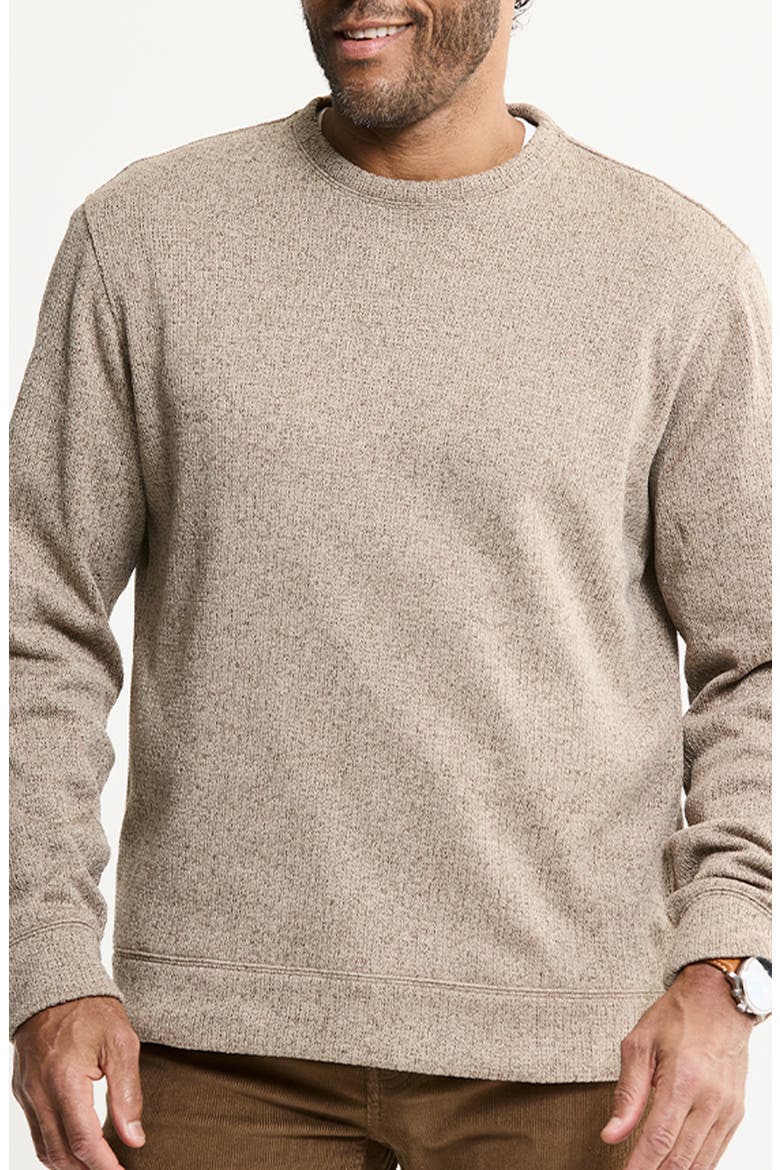 Stretch Fleece Crewneck Sweater, Main, color, STONE FLEECE