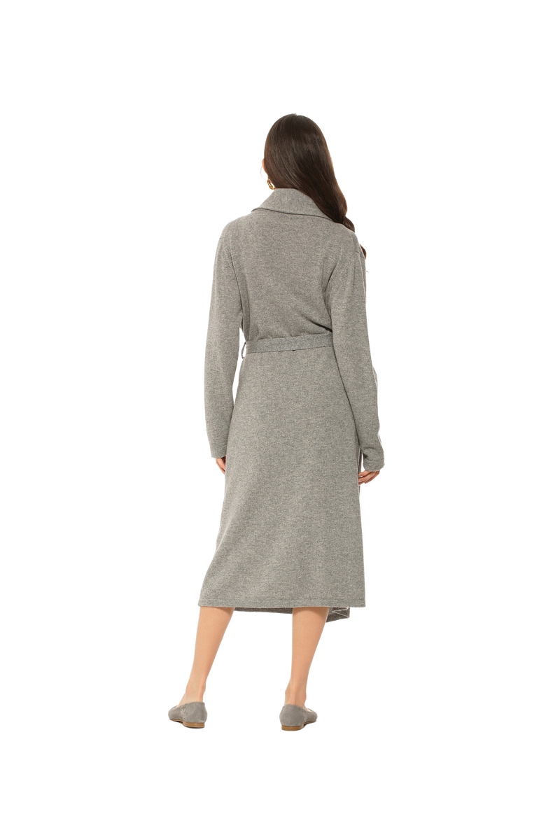 Monticelli Cashmere Pure Cashmere Knit Robe, Alternate, color, Melange Grey