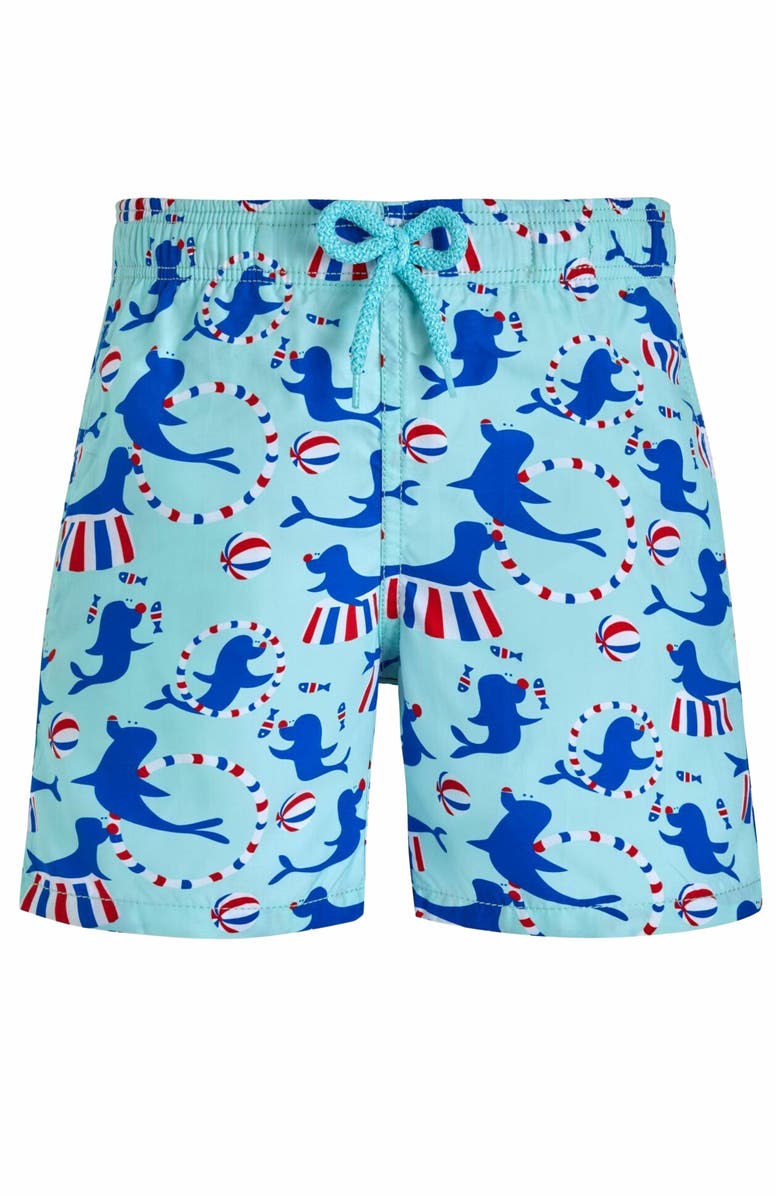 Vilebrequin Kids' Circus Swim Trunks, Main, color, 