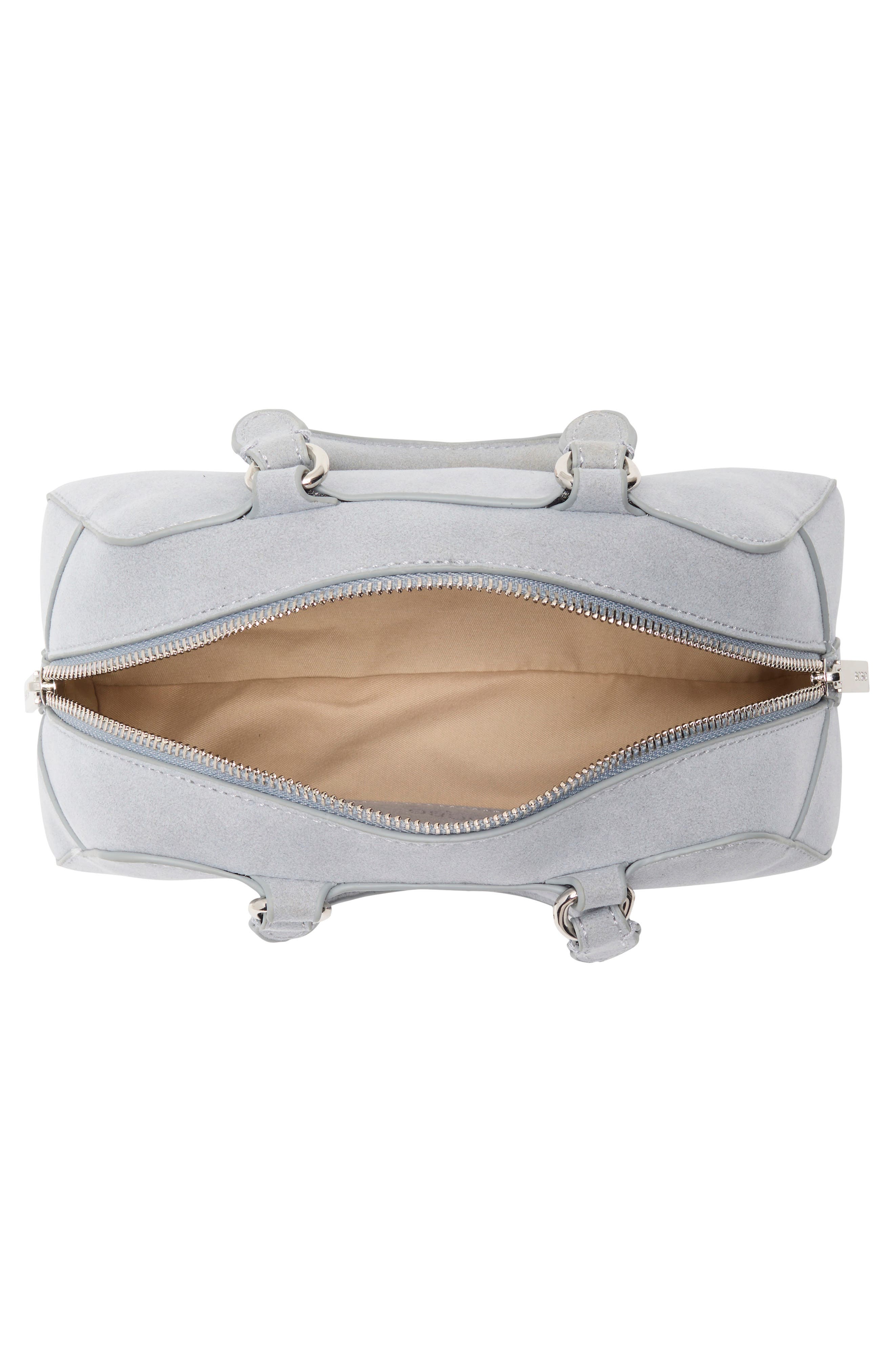 BCBG Faux Suede Barrel Shoulder Bag, Alternate, color, Sky Blue