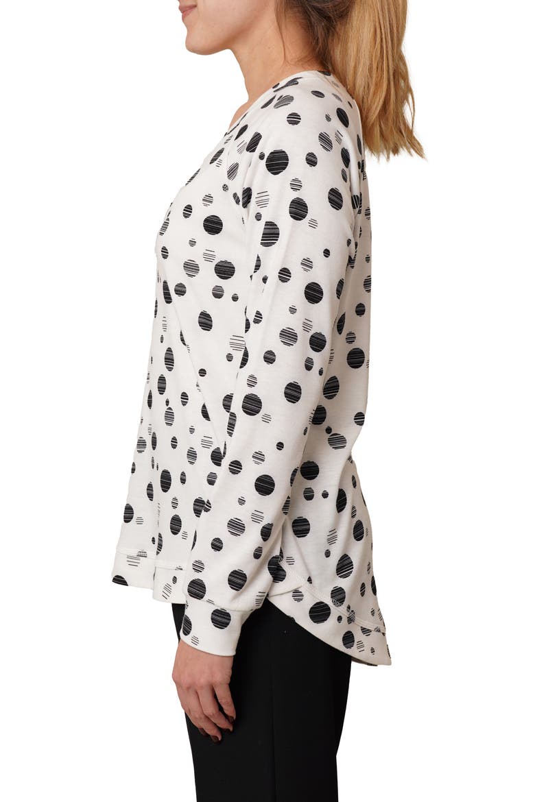 V-Neck Raglan Sweater, Alternate, color, BONE/ BLACK