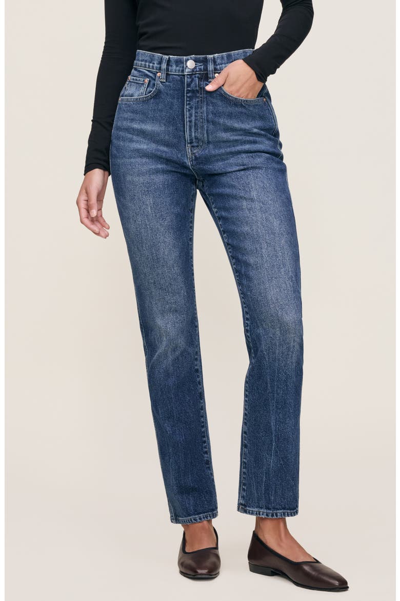 Kristy High Waist Cigarette Jeans, Main, color, MOON LAKE