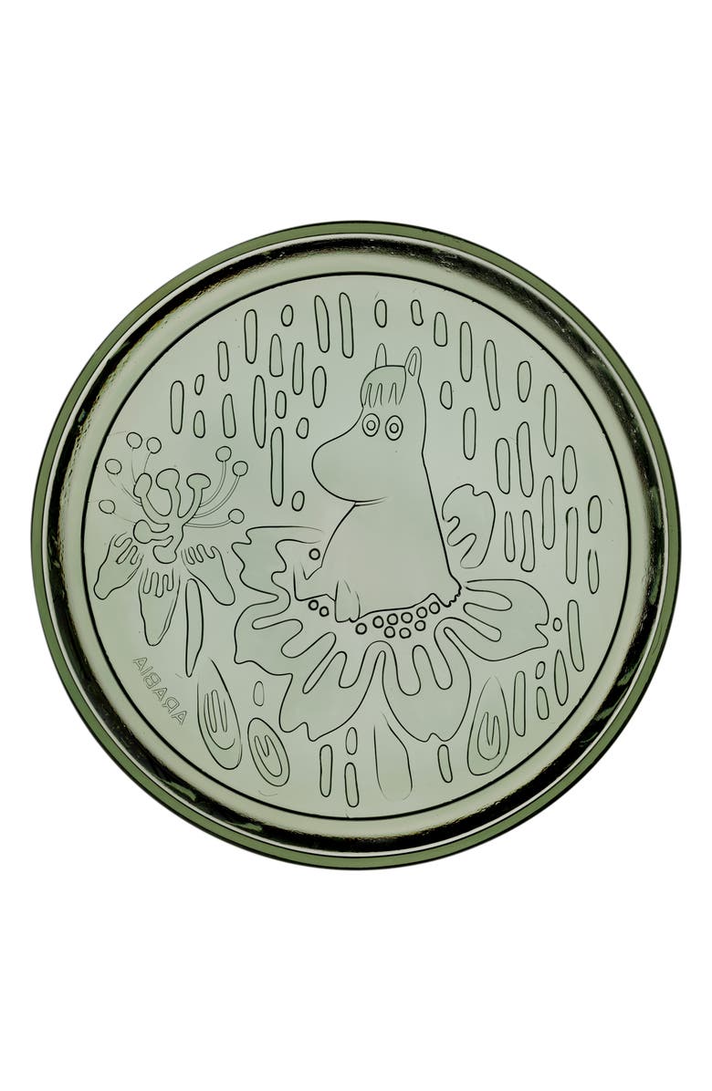 Moomin troll Glass Plate, Alternate, color, Green