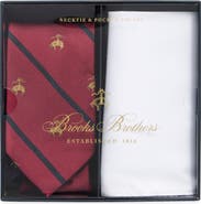 Brooks Brothers Silk Blend Tie and Pocket Square Set