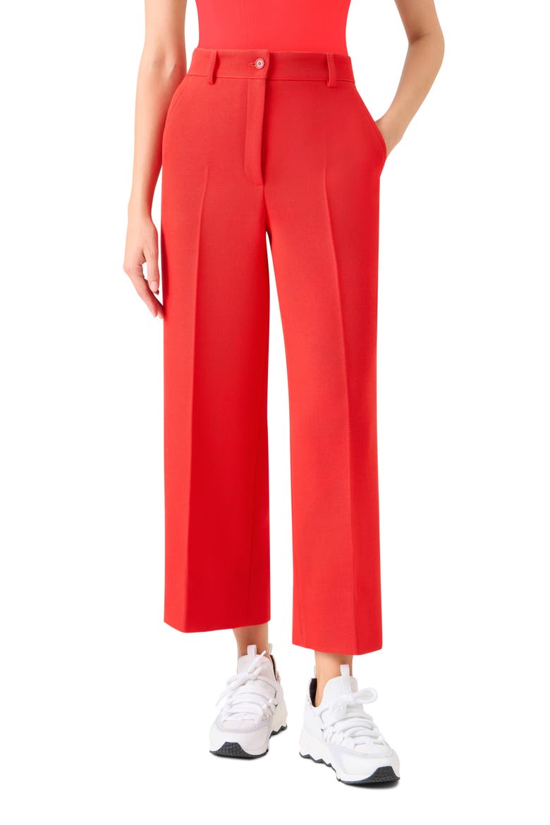 Wool Gabardine Ankle Pants, Main, color, BRIGHT RED
