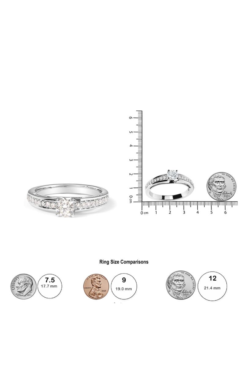 Haus of Brilliance 14K White Gold 1/2 Cttw Diamond Solitaire Pave Set Engagement Ring, Alternate, color, White