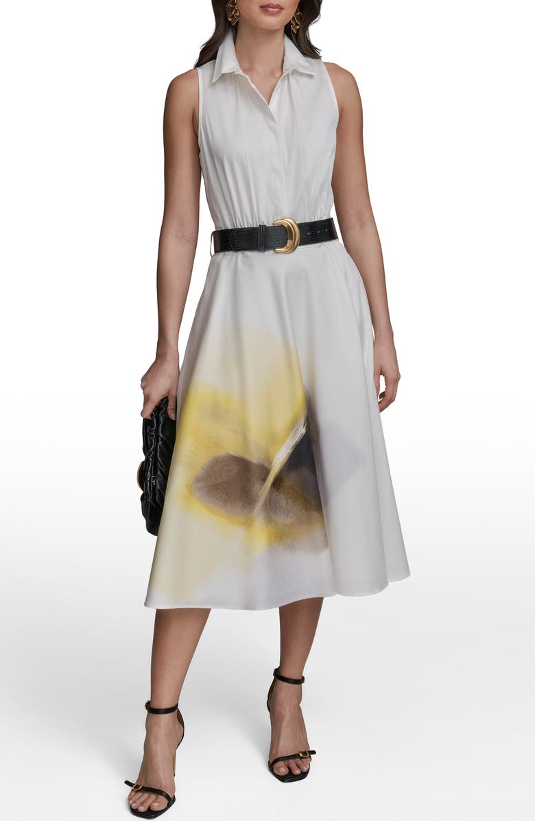 Donna Karan New York Print Belted Maxi Shirtdress, Alternate, color,