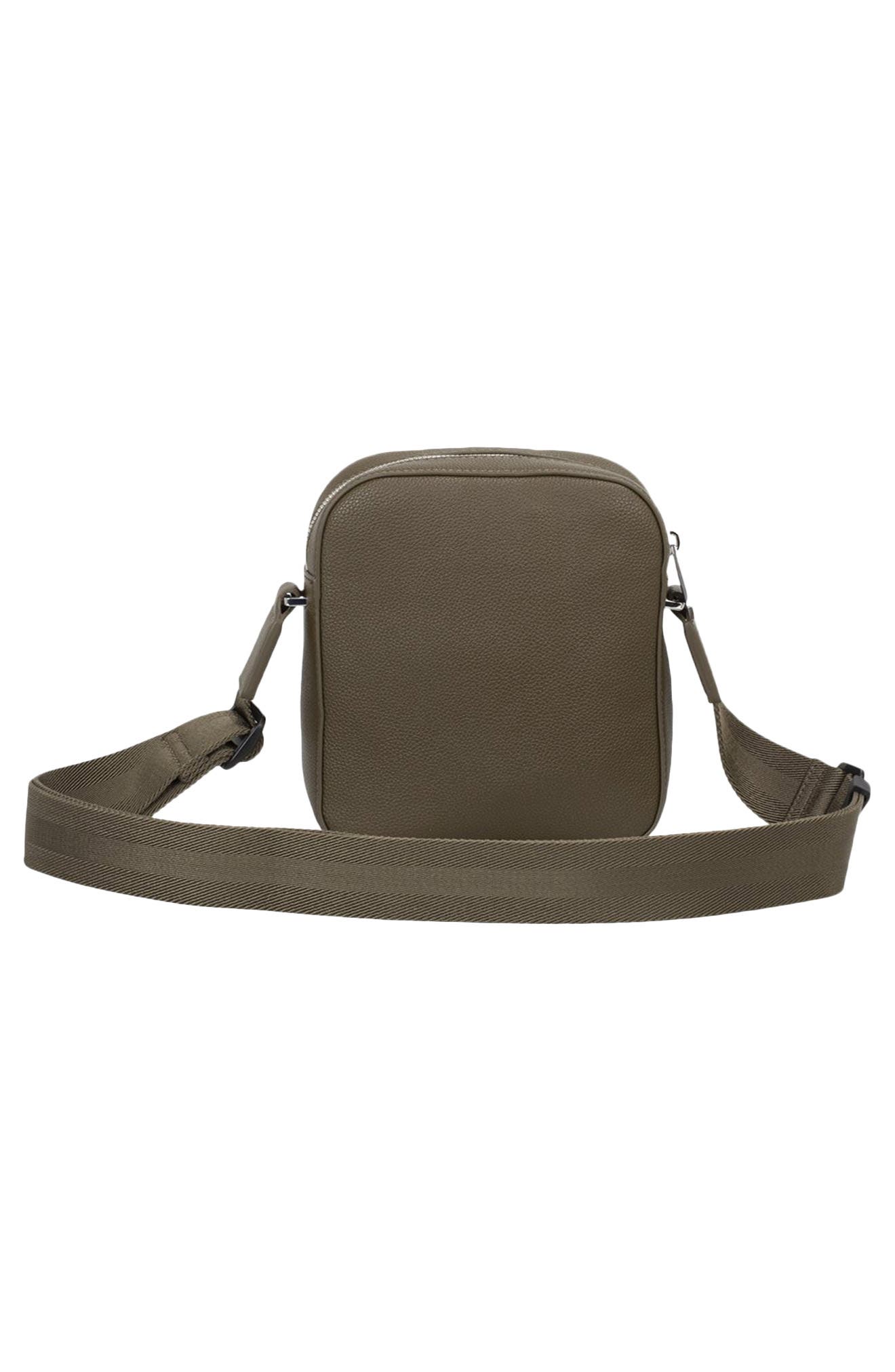 HUGO Ray North/South Faux Leather Crossbody Bag, Alternate, color, Open Green