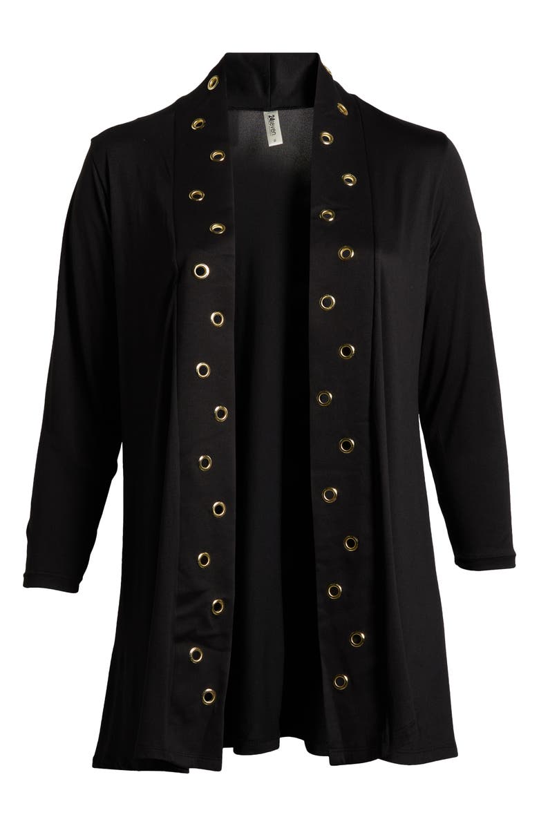 24seven Comfort Apparel Rivet Detail Open Knit Jacket, Alternate, color, 