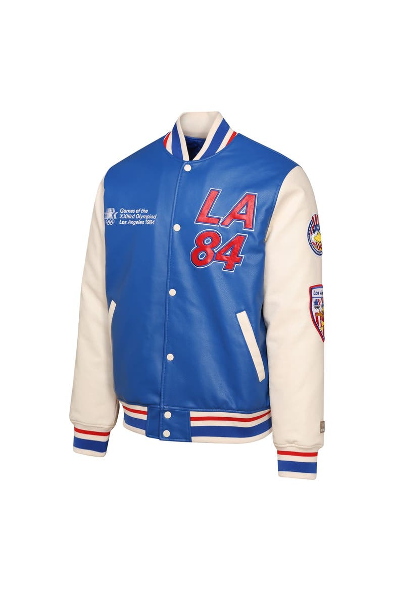 Men's Outerstuff Royal/Cream Los Angeles 1984 Summer Olympics Varsity Full-Snap Jacket, Alternate, color, Royal
