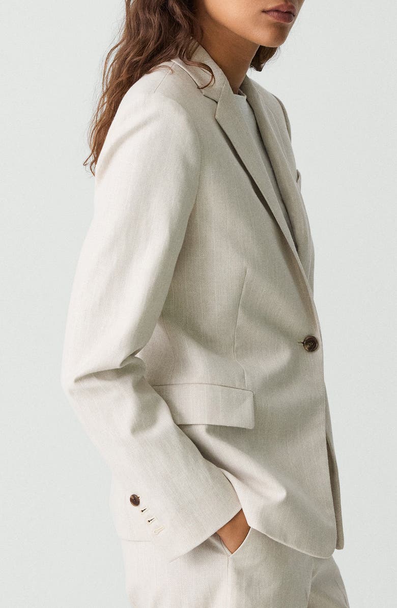 Theory Slim Fit Cotton Blend Blazer, Alternate, color, Sand Multi