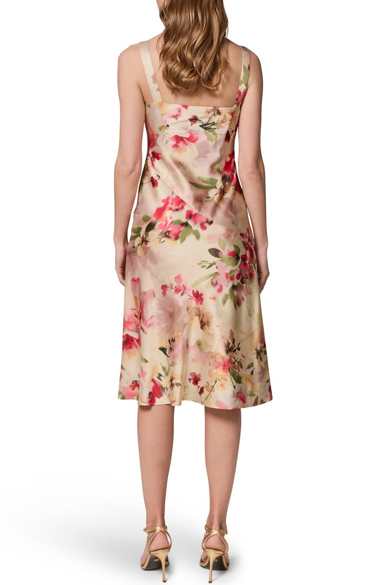 Donna Karan New York Floral Cowl Neck Satin Dress, Alternate, color, 