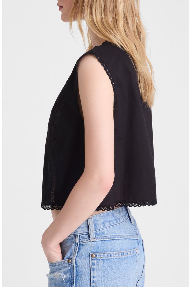 Embroidered Lace Insert Top, Alternate, color, JET BLACK