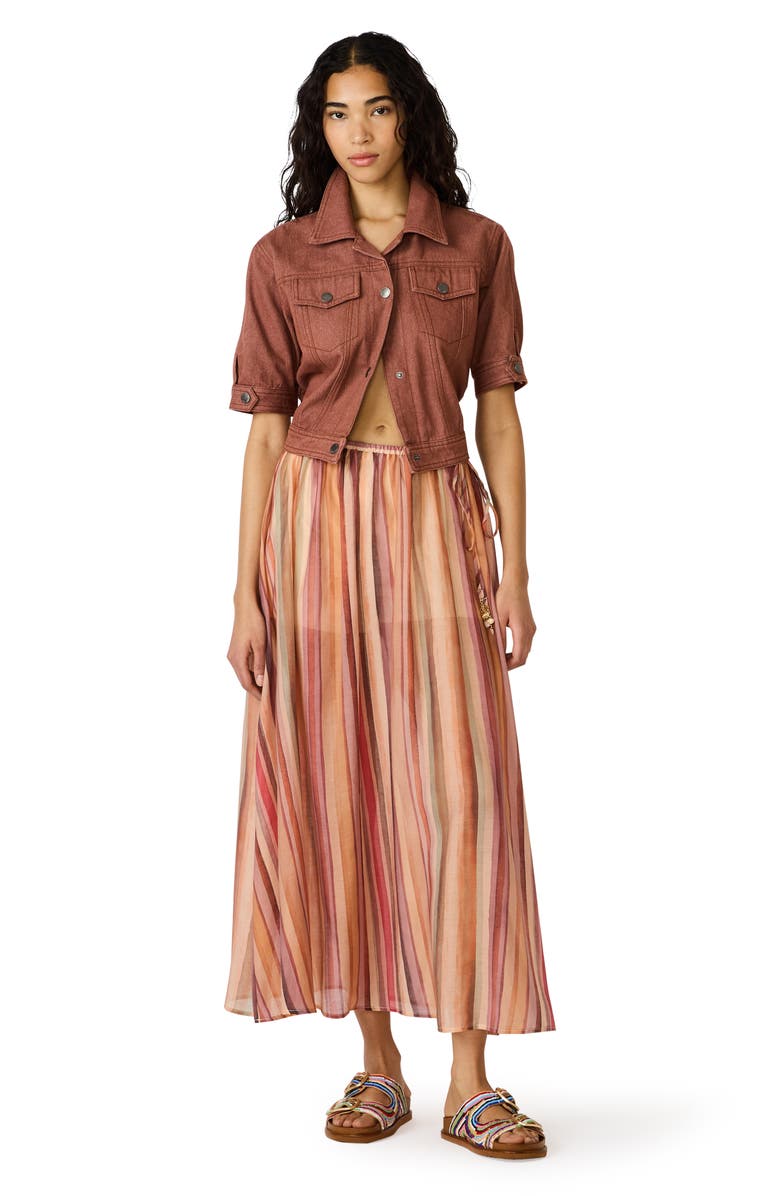 Steve Madden Shilloh Stripe Midi Skirt, Alternate, color, Stripe Multi