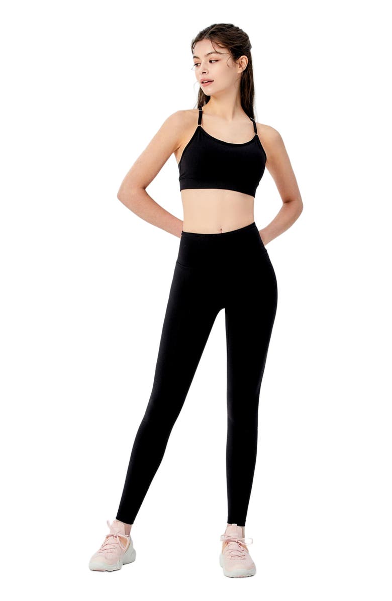 Rebody Active Hybrid Cloudlux Leggings 25" High Waist, Main, color, Metropolis Black