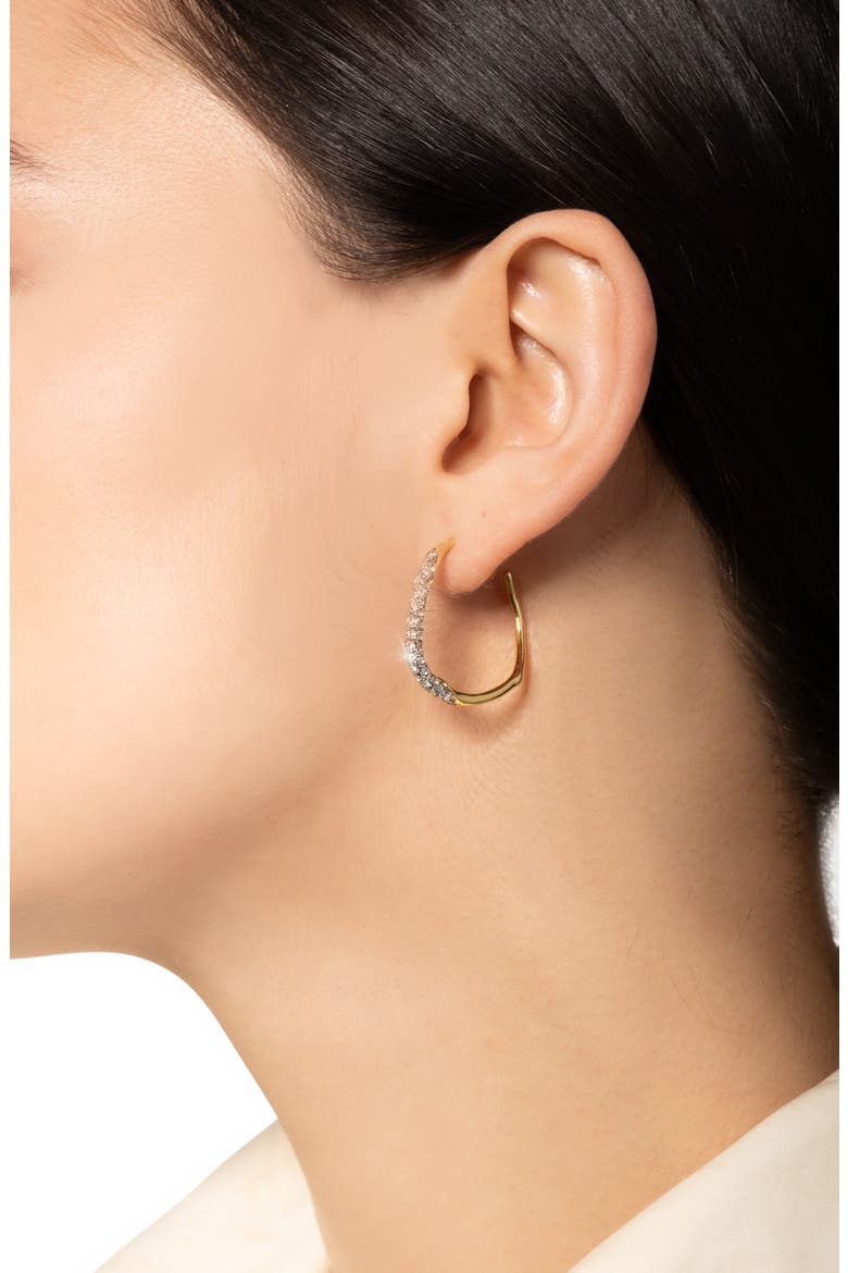 Solanales Crystal Pavé Hoop Earrings, Alternate, color, CHAMPAGNE