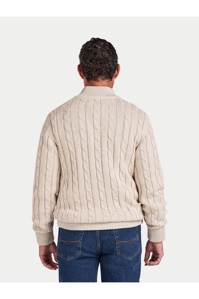 Chunky Cable Quarter Zip Knit Jumper, Alternate, color, Oatmeal