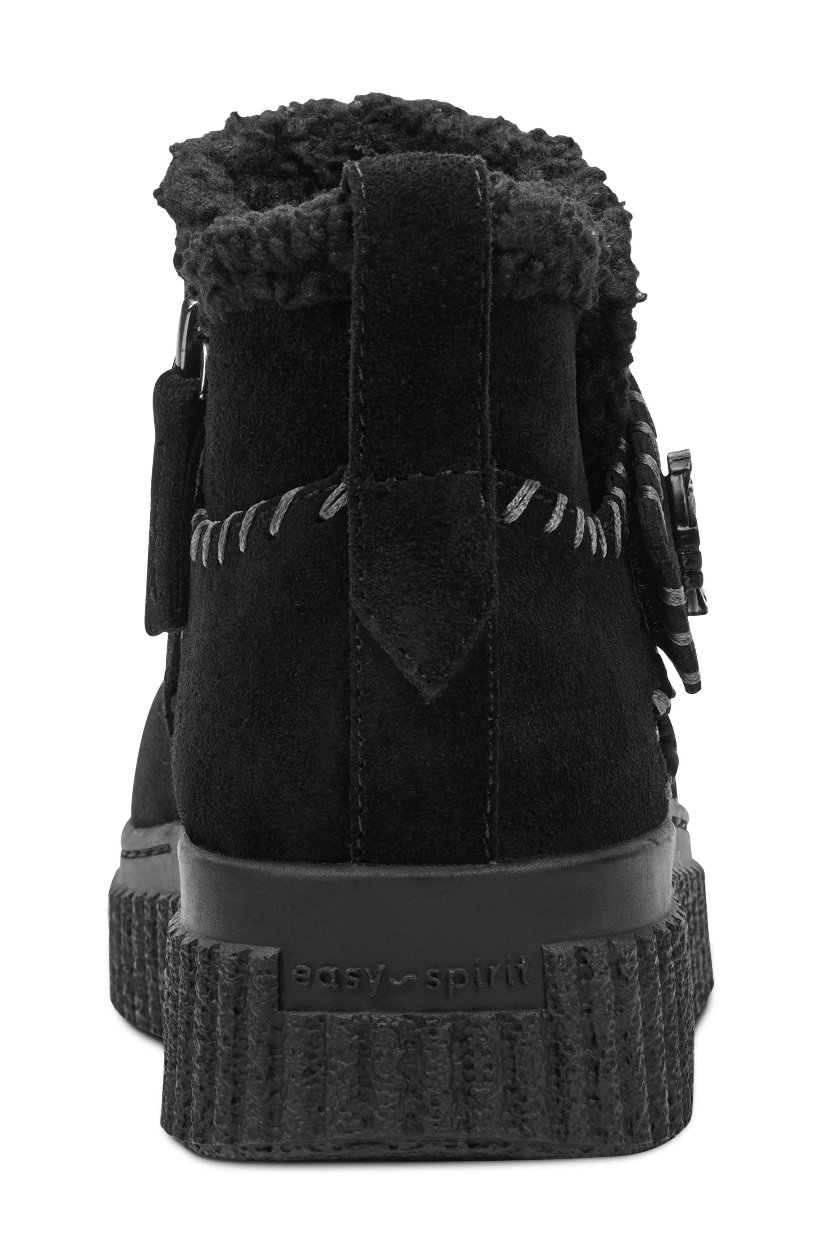 Easy Spirit Brendan Faux Fur Trim Bootie, Alternate, color, Black