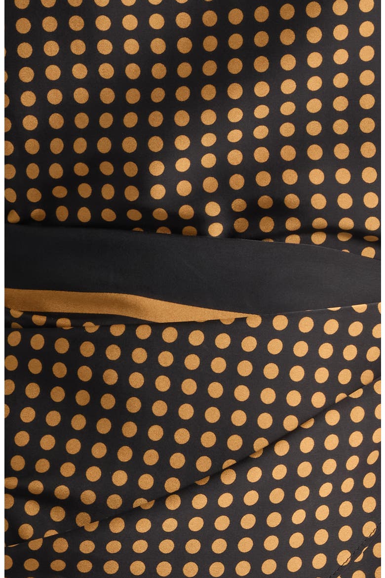 Polka Dot Balloon Sleeve Maxi Dress, Alternate, color, BLACK COGNAC