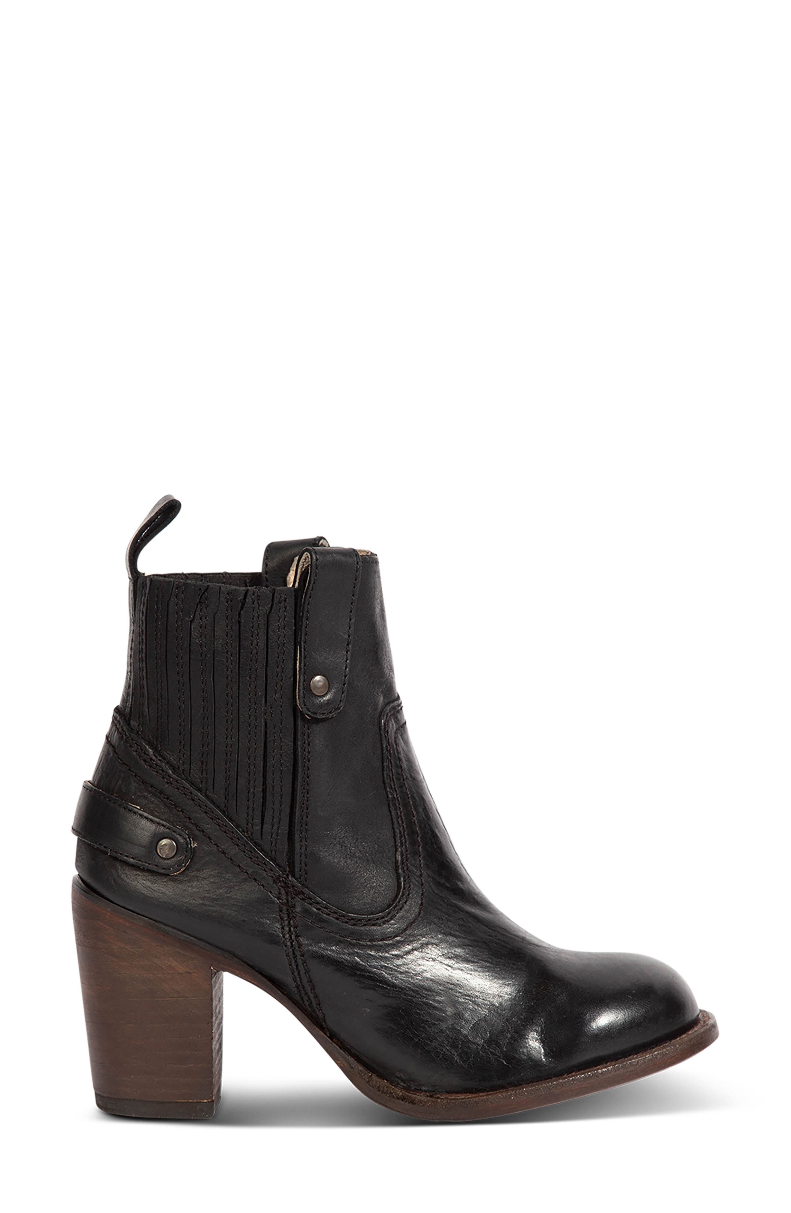 Bowin Leather Bootie, Alternate, color, BLACK