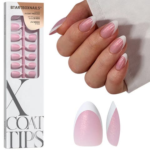 Soft Gel Nail Tips XCOATTIPS® French - Glitter Base Collection