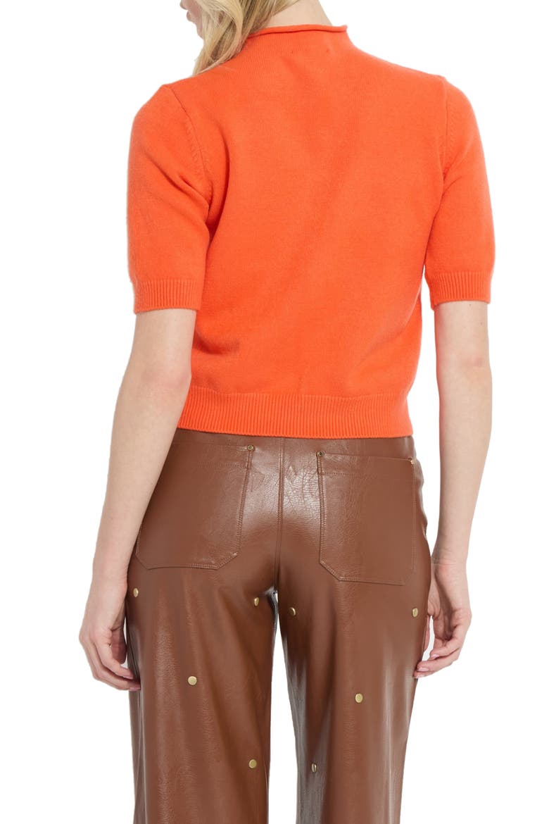 Delphina Short Sleeve Mock Neck Sweater, Alternate, color, SPICED FLAME