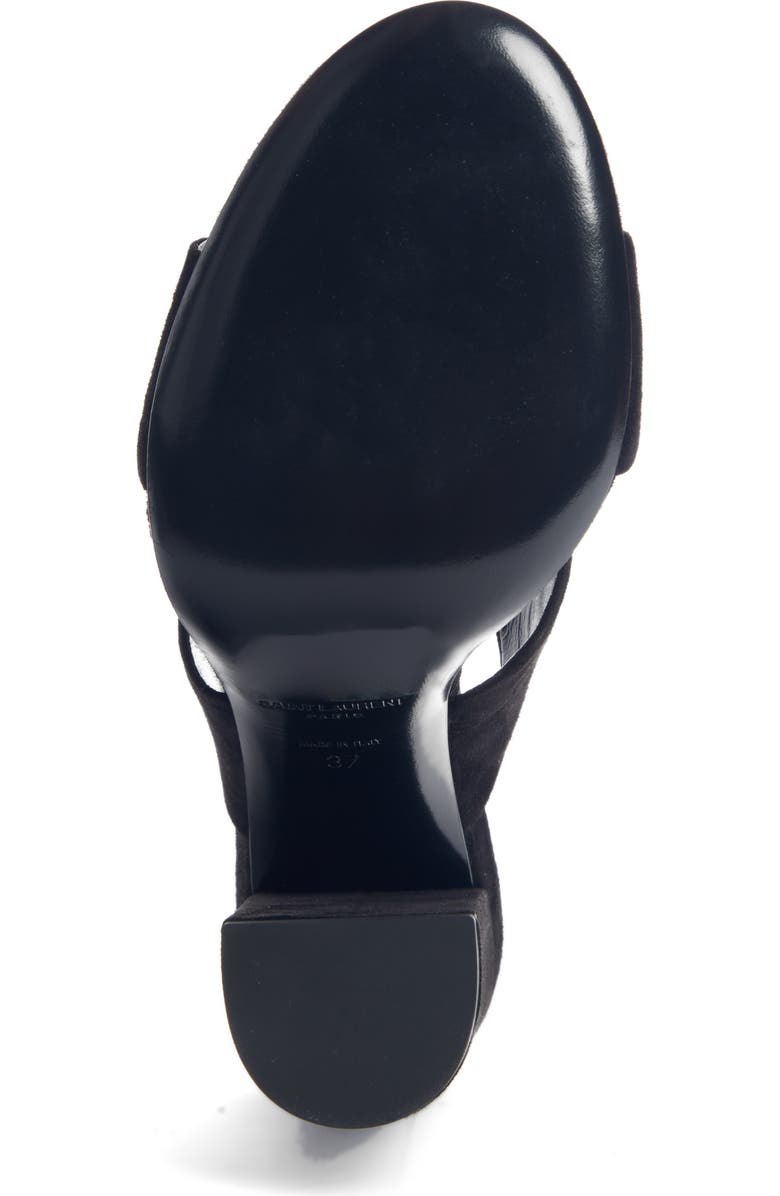 Saint Laurent Loulou Knot Slide Sandal, Alternate, color,