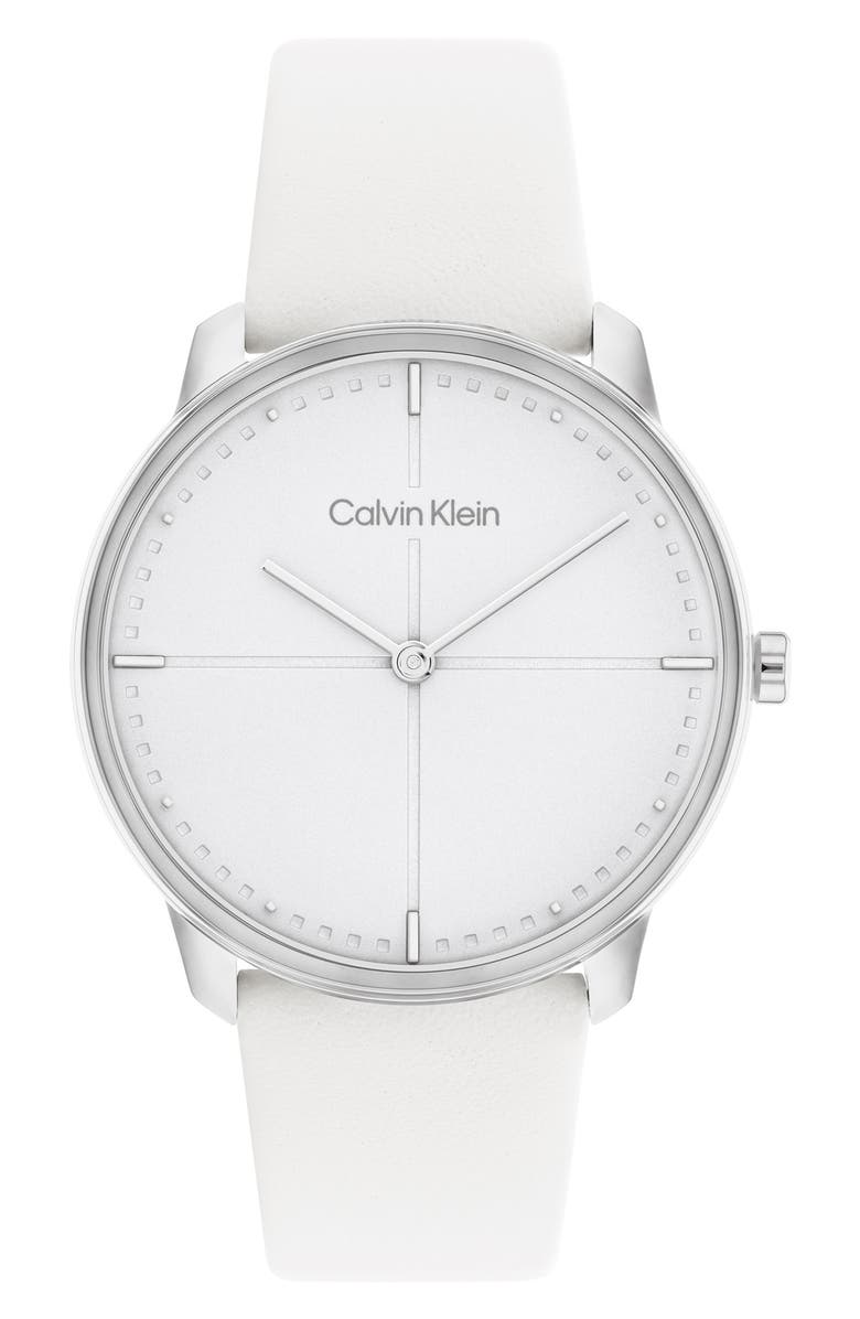 Calvin Klein CK Expressive Leather Strap Watch, 35mm, Main, color, 