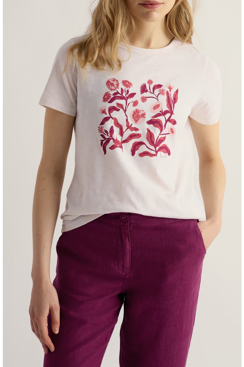 Printing Ink Organic Cotton Graphic T-Shirt, Main, color, INKY BOTANICAL STEMS CHALK