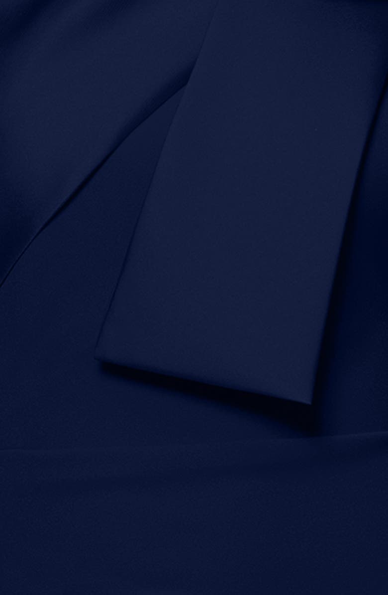 Betsy & Adam Bow Detail One-Shoulder Scuba Crepe Cocktail Sheath Dress, Alternate, color, Navy