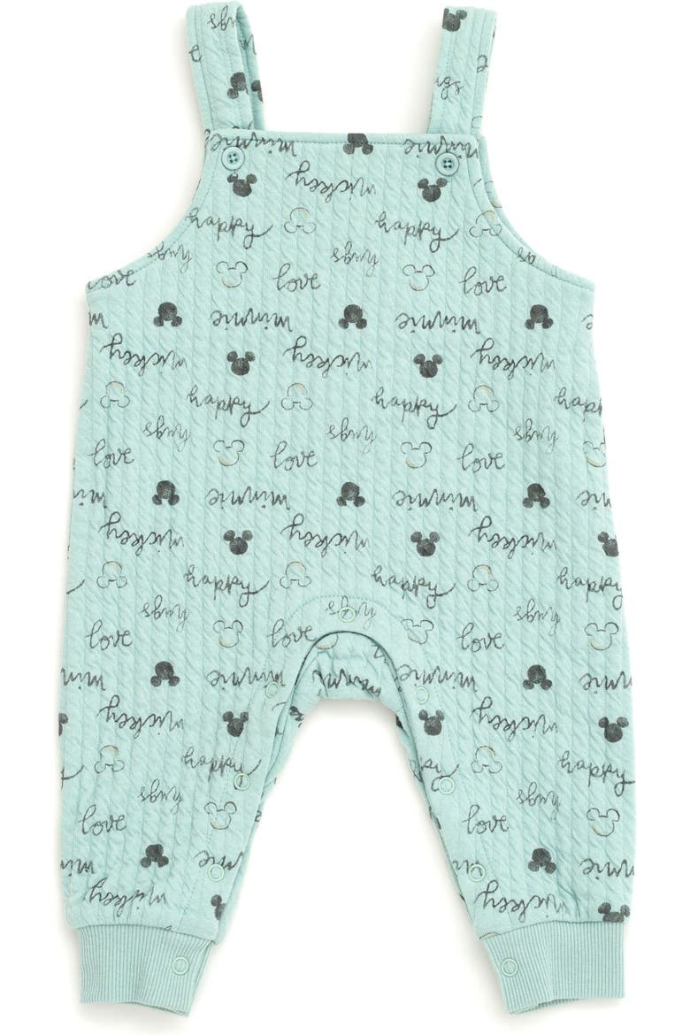 Mickey Mouse & Friends 2-Piece Bodysuit and Overalls Set, Alternate, color, Mickey Minnie Mint