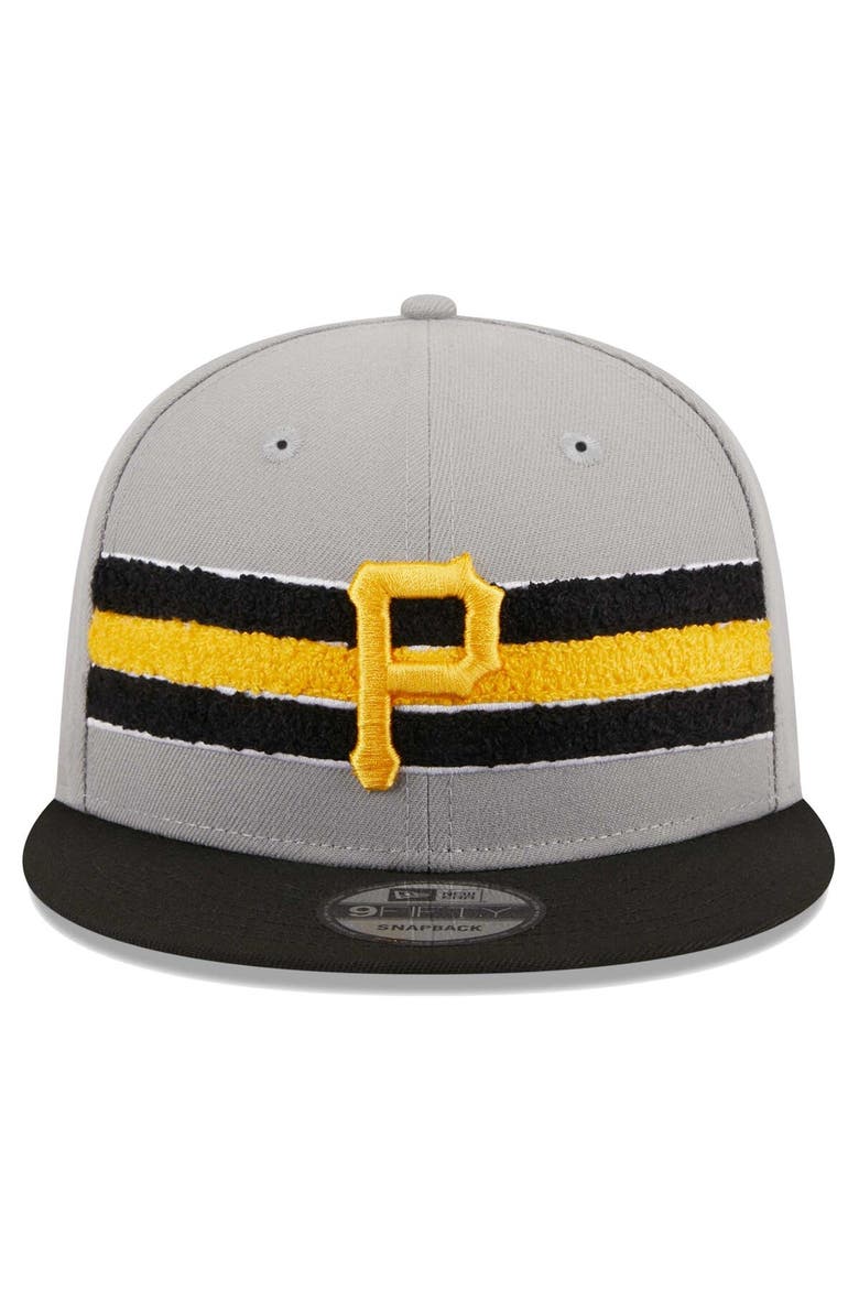 Men's New Era Gray/Black Pittsburgh Pirates Band 9FIFTY Snapback Hat, Alternate, color, Gray