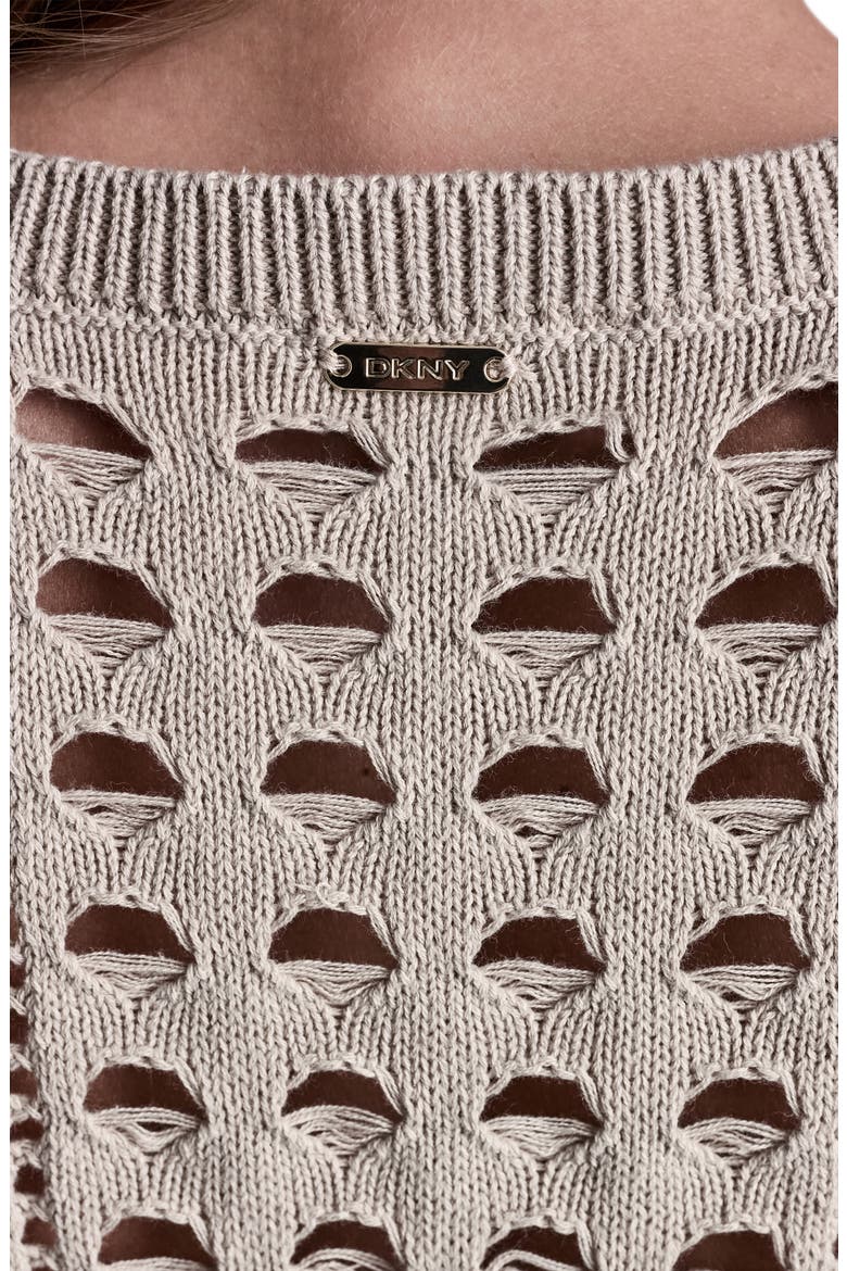 Mixed Open Stitch Sleeveless Cover Up Dress, Alternate, color, PEBBLE